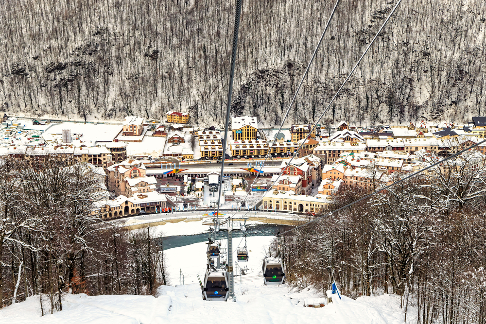 Вид на Горки-город с канатной дороги