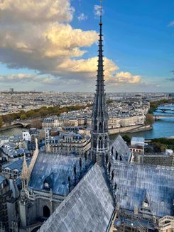 Вид на Париж с башен Нотр-Дам-де-Пари